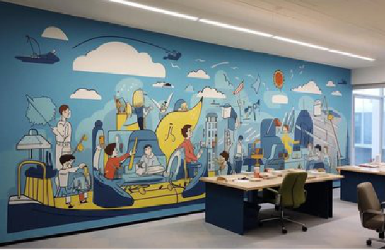贵溪办公室墙绘的特点。